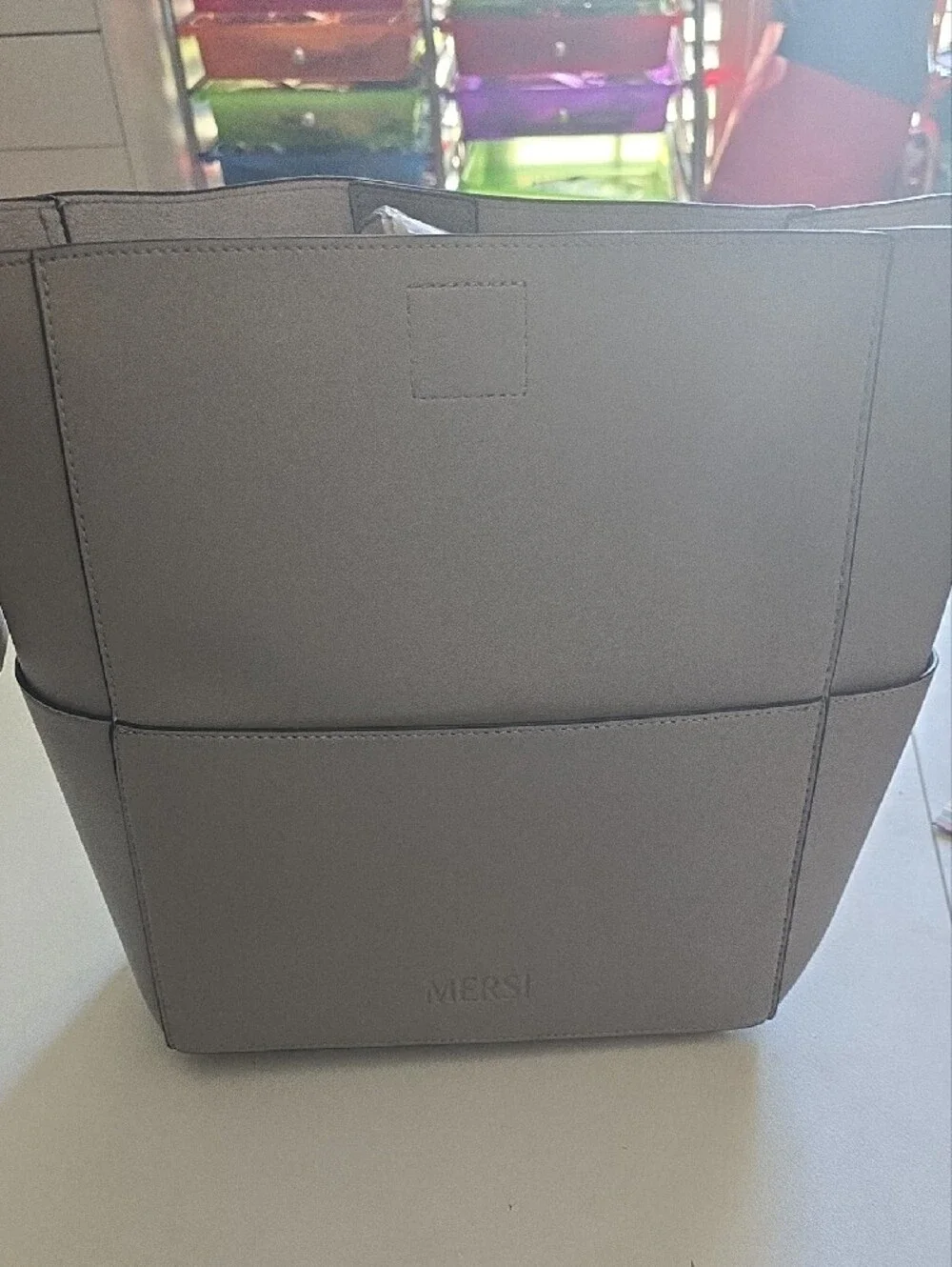 Mersive Demi Bucket Bag - Grey With 2 Straps And Coin Purse